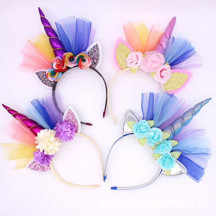Unicorn Head Band - 4 Pack