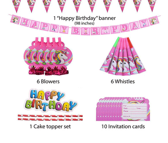 Unicorn Party Set - 139 Pieces