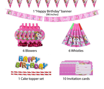 Unicorn Party Set - 139 Pieces