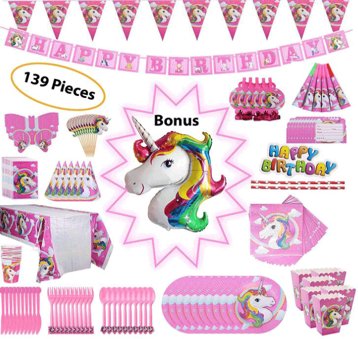 Unicorn Party Set - 139 Pieces