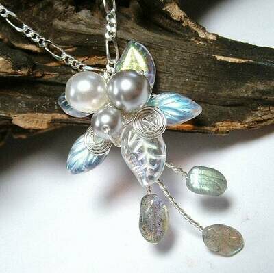 Labradorite Rainflower Elven Gemstone Necklace