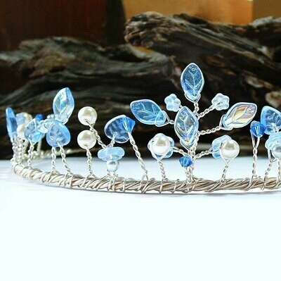 Sapphire and Ice Wedding Tiara  Headdress