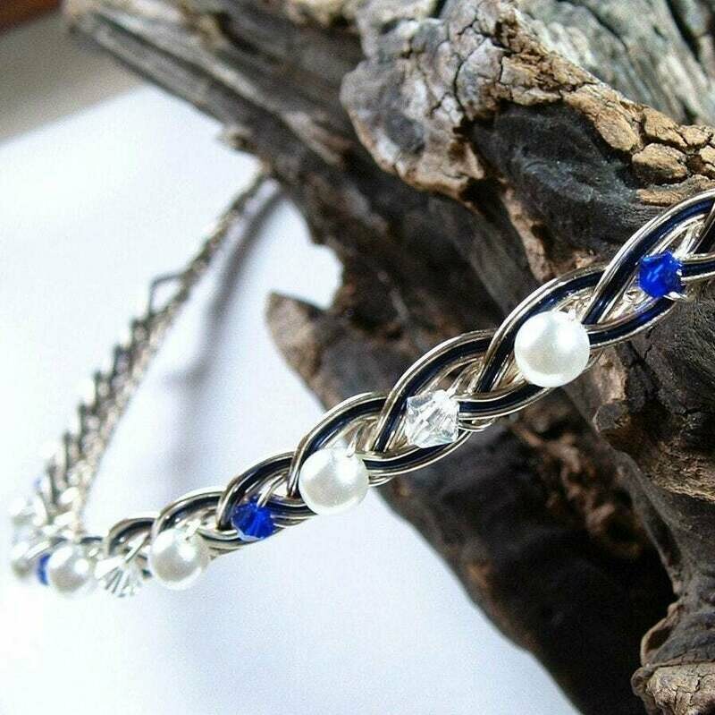 Saltire Blue Scottish Celtic Wedding Headband Circlet