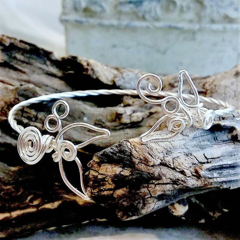 Mermaids Tale Cuff Arm Cuff or Bangle Bracelet