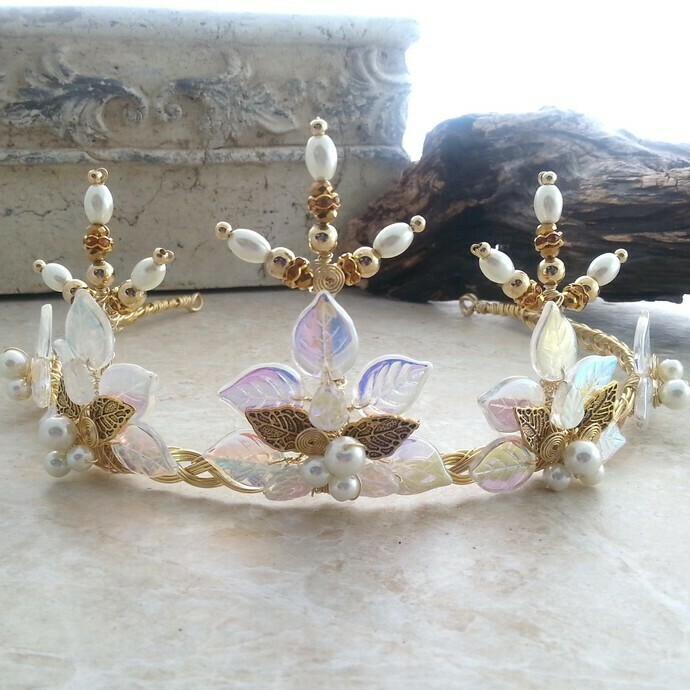 Gold or Silver Tiara for a Woodland Fairytale Wedding