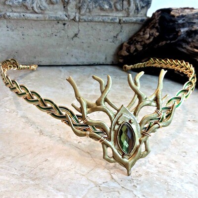 Woodland Golden Hind Circlet Crown Thranduil Elven Headdress