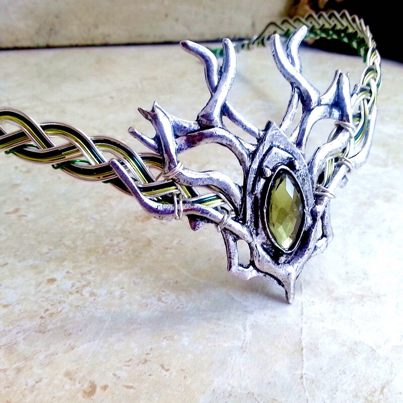 Woodland Stag Elven Headdress Celtic Green Man Circlet