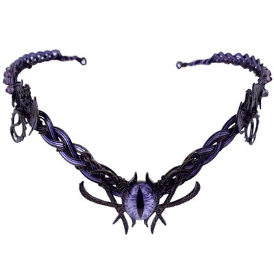 Black Dragons Eye Circlet Crown with Purple or Red