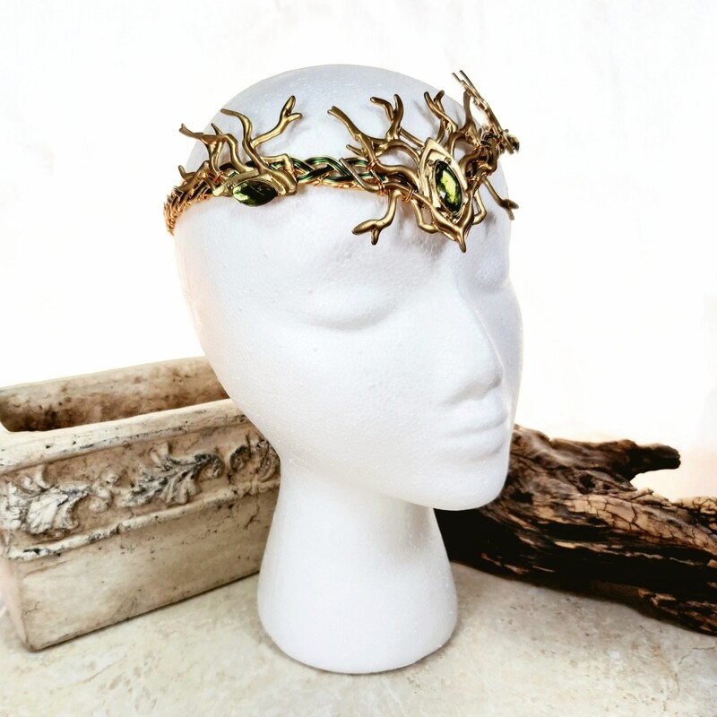 Woodland Stag Crown Celtic Summer Solstice Royal Circlet
