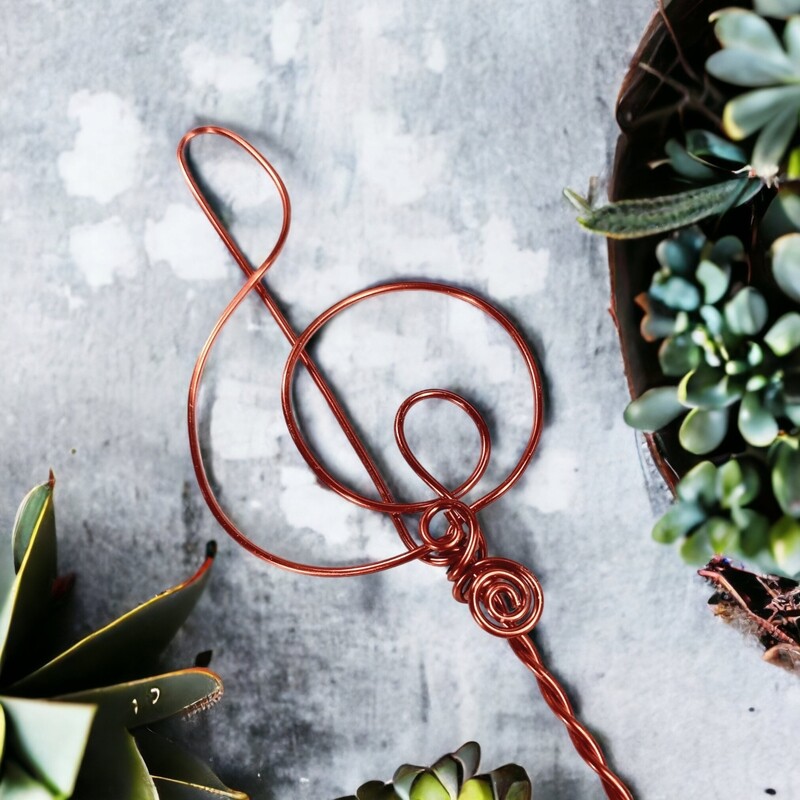 Handmade Treble Clef Bubble Wand in Copper