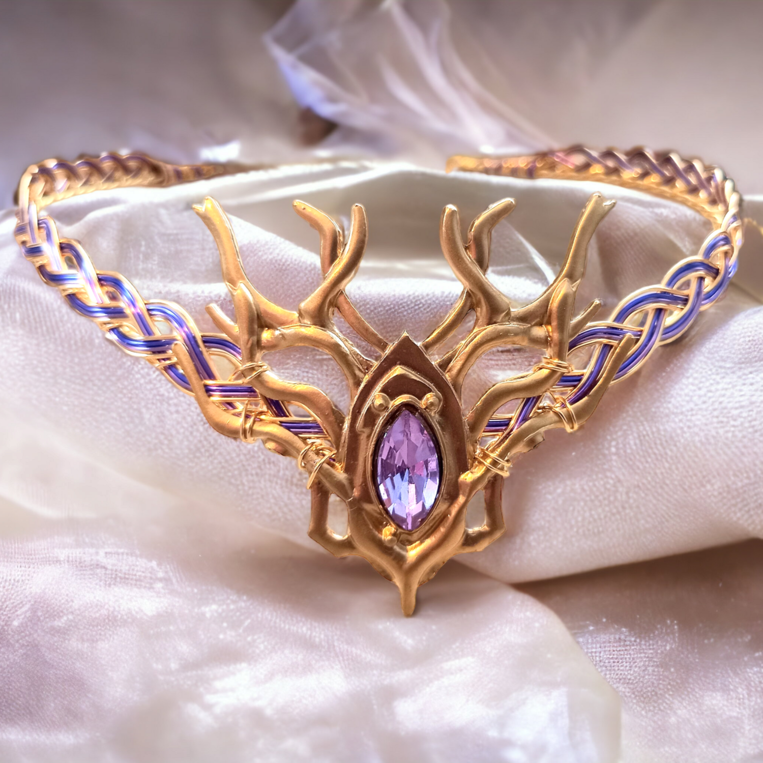 Elven Woodland Circlet Crown Light Purple