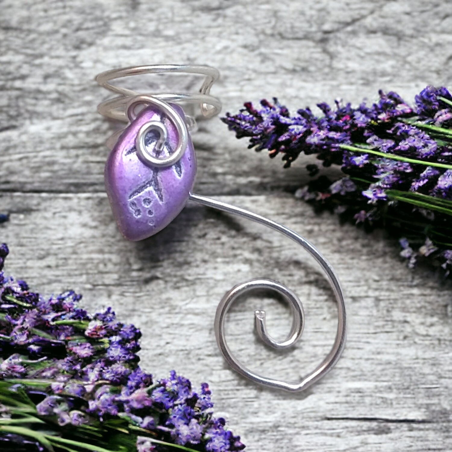 Lilac Leaf Ear Cuff No Piercing 