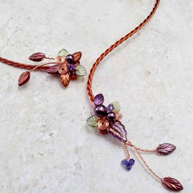 Art Nouveau Fairy Torc Necklace Autumn Cornucopia