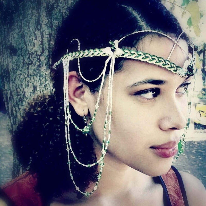 Beaded Circlet Headdress Art Nouveau Headpiece 