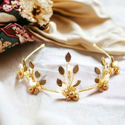 Midsummer Night Tiara Golden Fairy Crown 