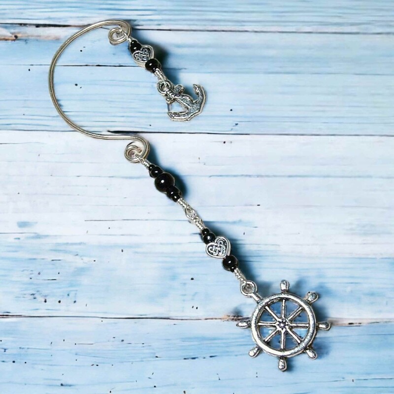Pirate Ear Cuff Anchor Ships Wheel No Piercing