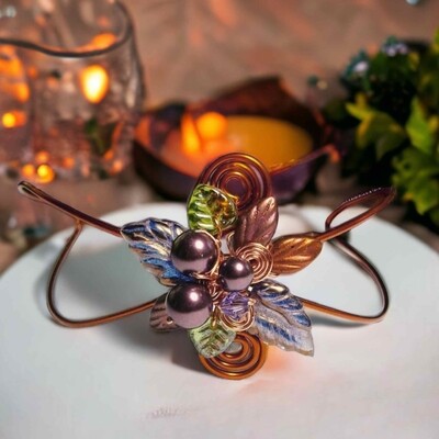 Autumn Cornucopia Art Nouveau Bracelet Elven Arm Cuff