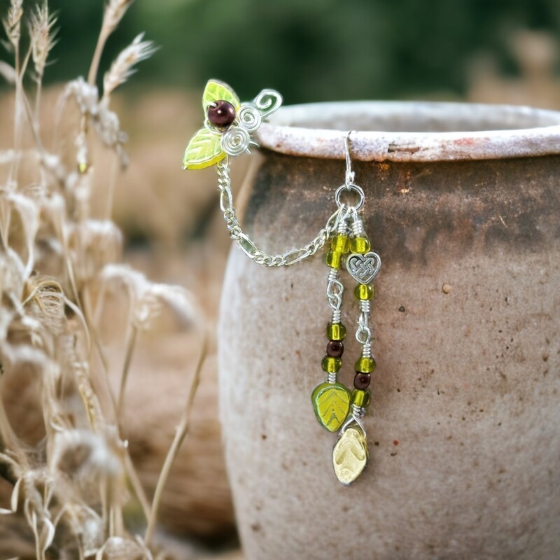 Dangle Chain Bajoran Ear Cuff Earring Summer Yellow