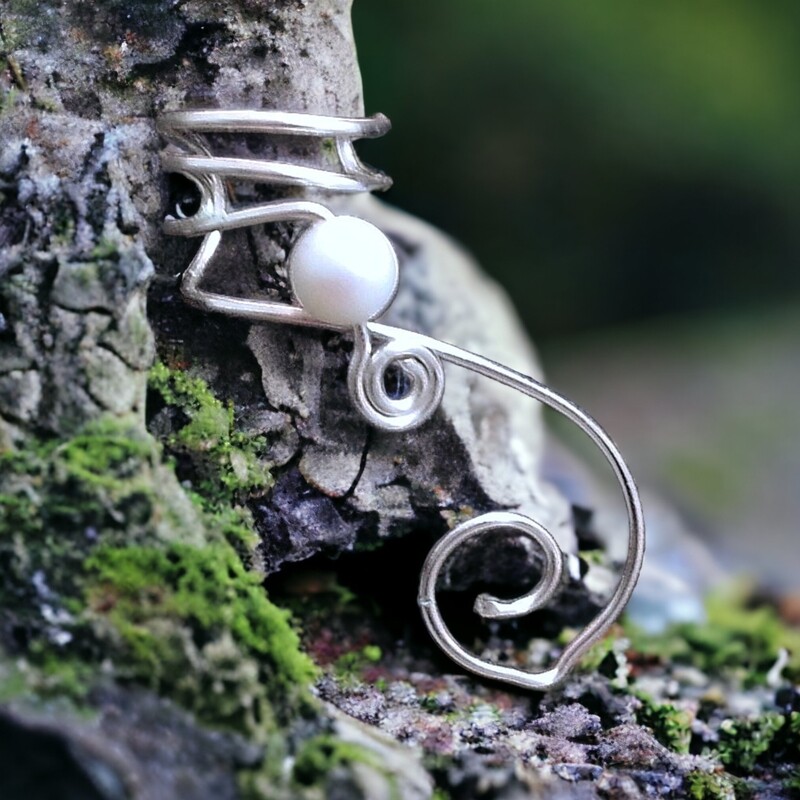 Aurora Pearl Ear Cuff, No Piercing, Single or Pair