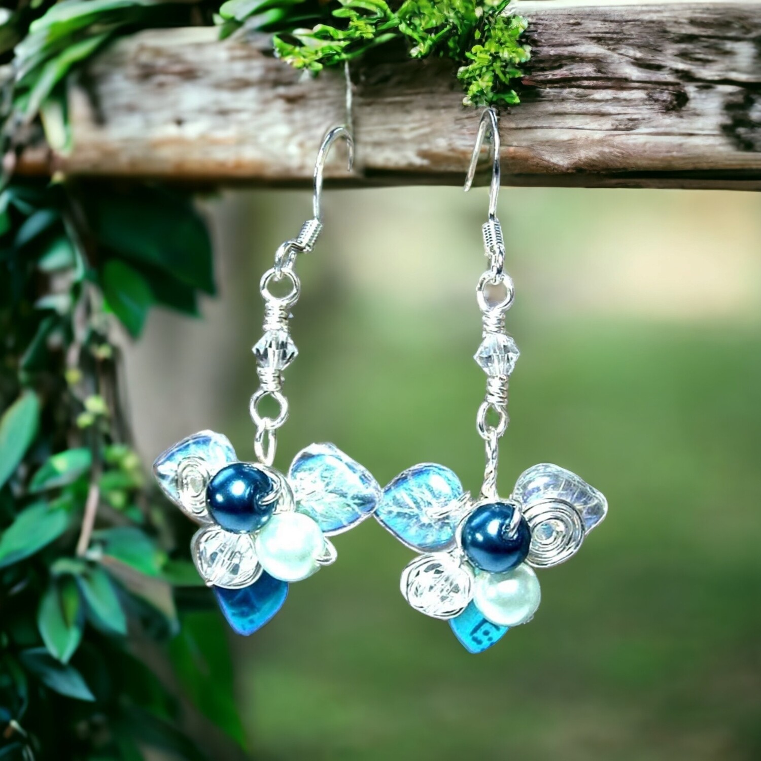 Moonlight Blue Dangle Earrings - Fairy Bower Collection