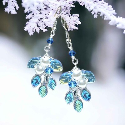 Sapphire and Ice Fairy Earrings
