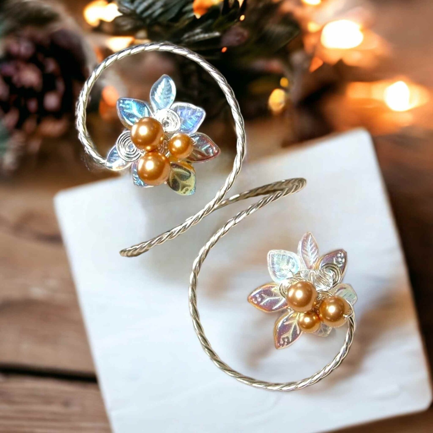 Art Nouveau Arm Cuff Bracelet - Fairy Lights Holiday Collection