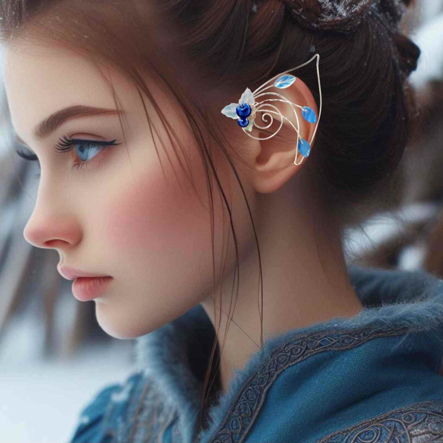 Elf Ear Cuffs Sapphire & Ice Collection 