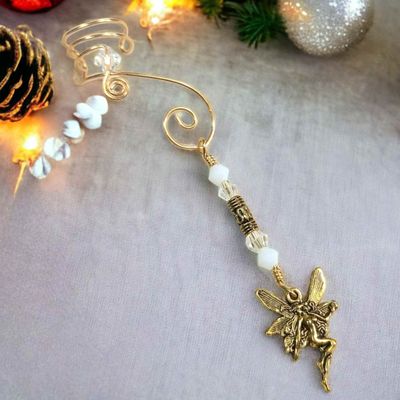 Gold Fairy Dangle Ear Cuff 2 in 1 Midsummer Dream Collection 