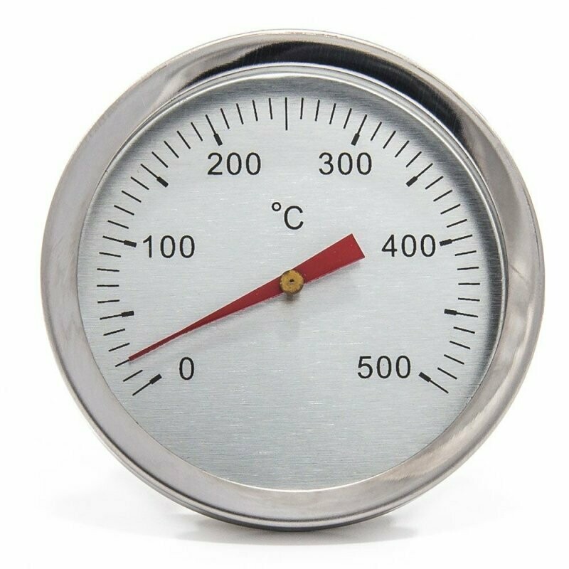 Stainless steel 500 °C thermometer for oven fixing with screw