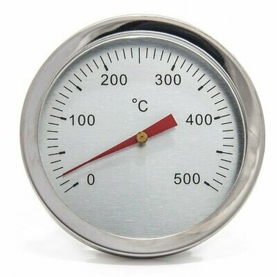 Stainless steel 500 °C thermometer for oven fixing with screw