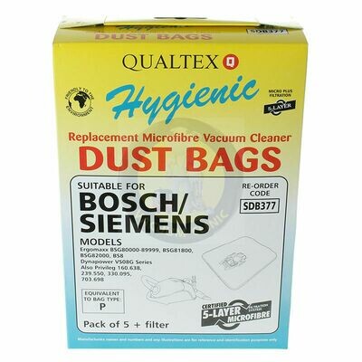 BOSCH TYPE P MICROFIBRE DUST BAG 5PK (2503) EXSSDB377