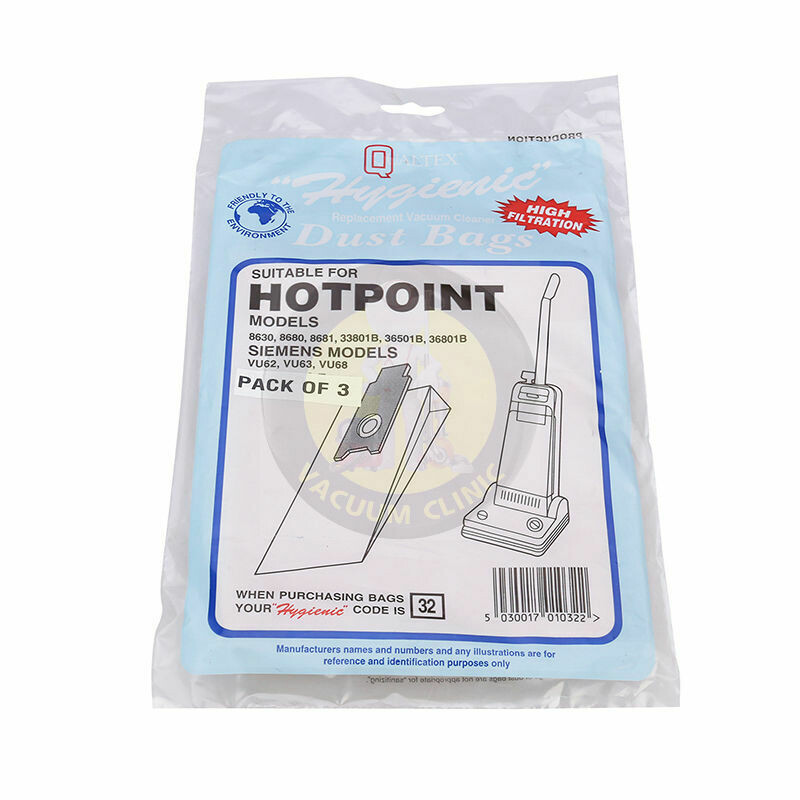 HOTPOINT UPRIGHT 8630 BAGS (6901) EXSSDB32