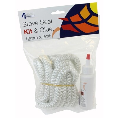 STOVE SEAL KIT AND GLUE 12MM X 3MTR WHITE (2603) WBSF4S40129