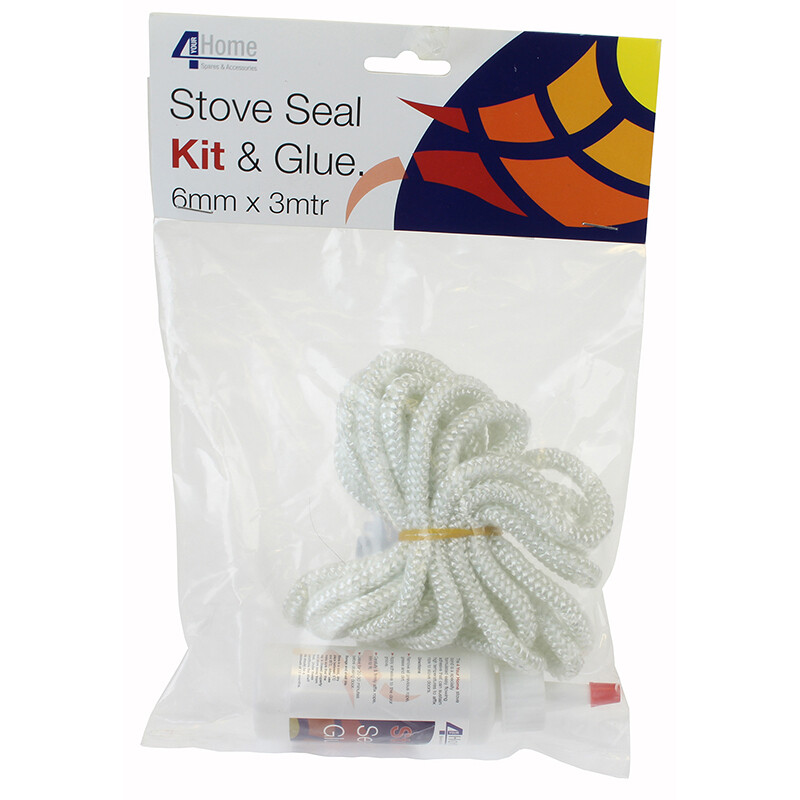 STOVE SEAL KIT AND GLUE 6MM X 3MTR WHITE (2603) WBSF4S40099