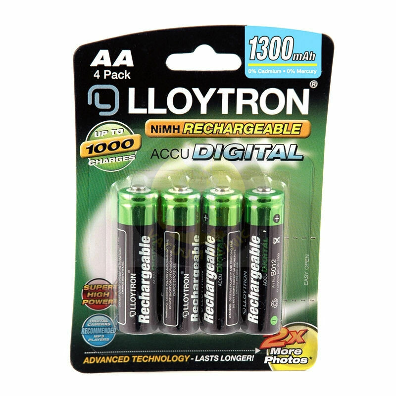 CD4 LLOYTRON ACCUDIGITAL AA 1300MAH RECHARGEABLE BATTERIES PACK OF 4 (COUNTER) JEGJX732