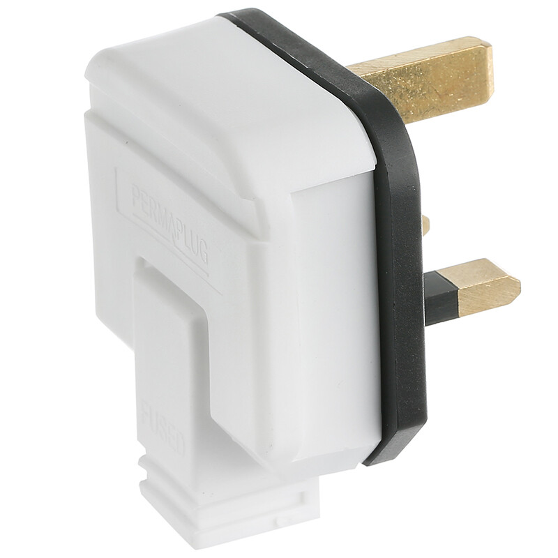 PERMA 13 AMP RUBBER PLUG TOP WHITE MOULDED LOOK (JEGS PRE-PACK)**HDPT13W** (0801) JEGPPJ010PW