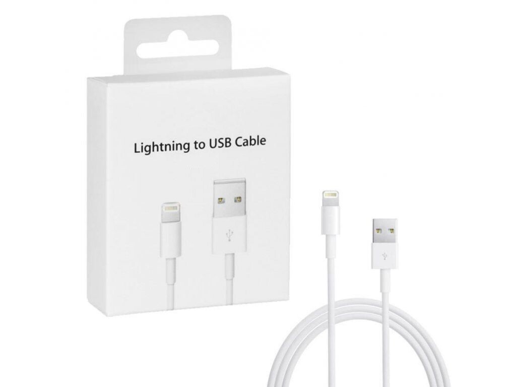 IPHONE USB TO LIGHTNING CHARGING LEAD WHITE 1M (0803) LIGHTNING1M