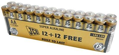 JCB 12 PLUS 12 FREE AA ALKALINE BATTERIES (24 PACK) (COUNTER) JEGJX862