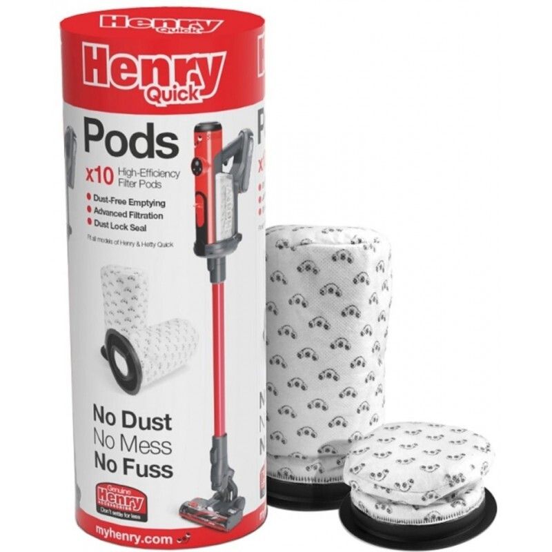 HENRY QUICK GENUINE PODS, PACK OF 10 FOR CORDLESS STICK VAC HENRY QUICK ALT TO 914592 (1907) NUM915744