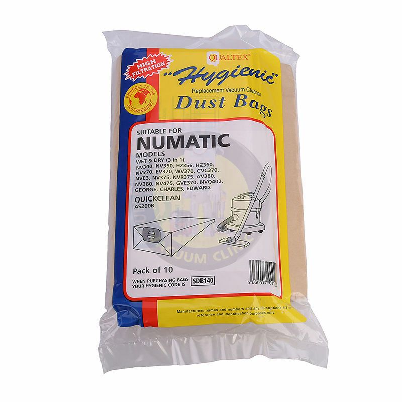 NUMATIC NV300/380/EV370 BAG 10 PK RL095 ASH VAC (3003) EXSSDB140