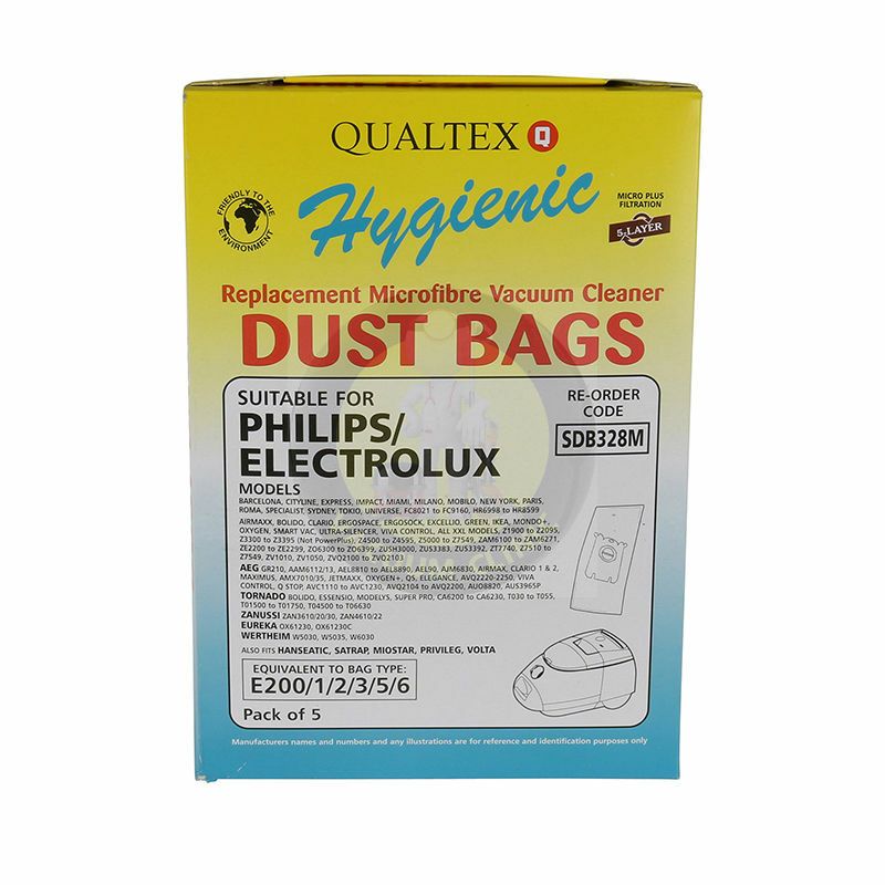 ***USE EXSSDB328*** MICROFIBRE BAGS PHILIPS X 5  2 FILTERS (7201) EXSSDB328M