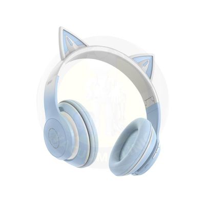 XO BLUE BT CATS EAR COLOURFUL LIGHTS HEADPHONE (6701) EXSXO-BE38BLU