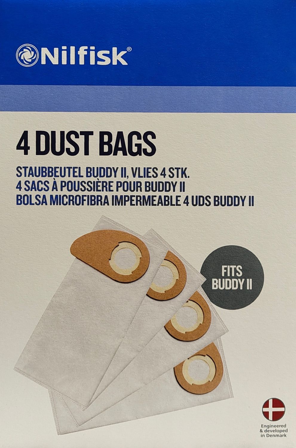 NILFISK BUDDY 2 VACUUM BAGS 81943048 (1802.0301) EXSSDBBUDDY2