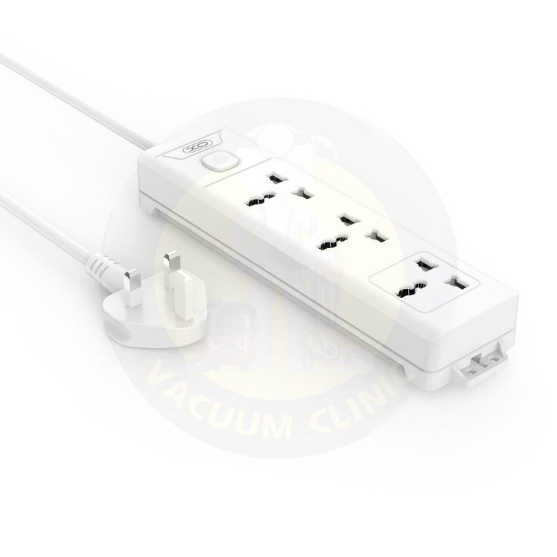 XO WHITE EXTENSION LEAD 3 AC SOCKETS IRL/UK/US/EU MASTER SW 1.8M (6701) EXSXO-WL17IRL-UK
