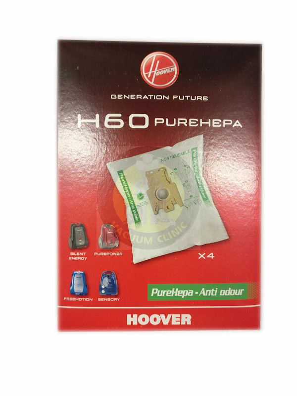 ***USE EXSMFB233*** HOOVER GENUINE TELIOS ARRIANE PAPER BAGS H60 X 4 (1702.0304) HVR35600392