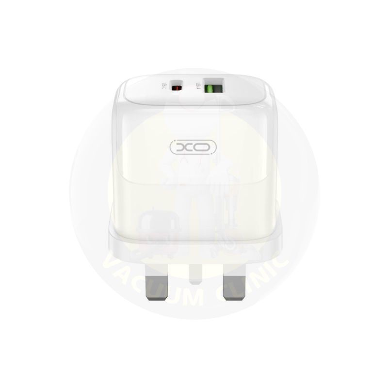 XO WHITE CHARGER PLUG PD 20 WATT / QC 18 WATT 1 X USB-A + 1 X USB-C , (IRL-UK) (6701) EXSXO-L137IRL-UK