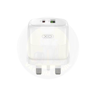 XO WHITE CHARGER PLUG PD 20 WATT / QC 18 WATT 1 X USB-A + 1 X USB-C , (IRL-UK) (6701) EXSXO-L137IRL-UK