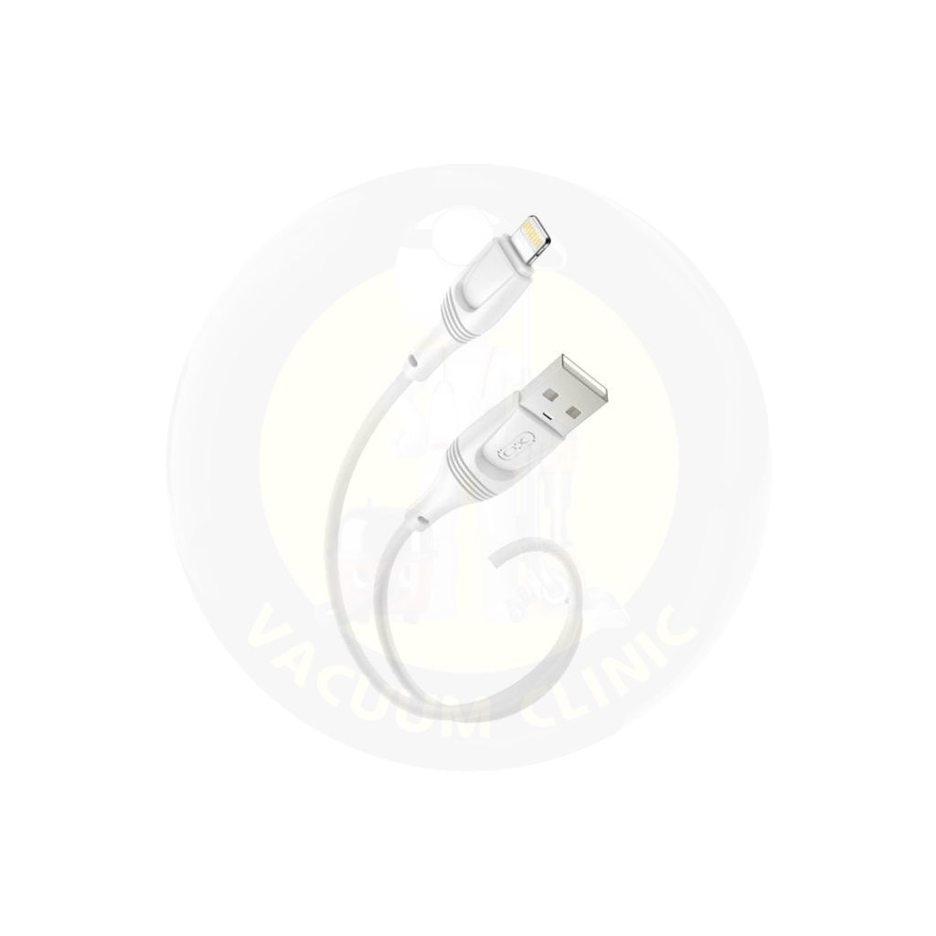 XO WHITE APPLE IPHONE LIGHTNING CHARGING CABLE / LEAD 3M 2.4AMP ZEUS LIQUID SILICONE (6701) EXSXO-NB238L3MW