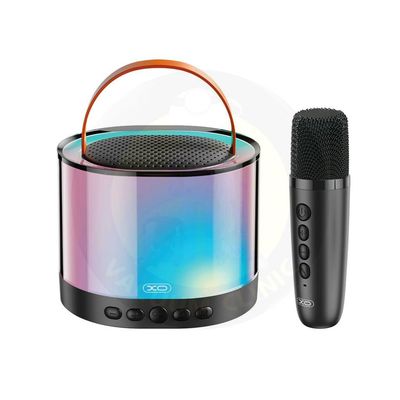 XO BLACK SPEAKER F47 AURORA ATMOSPHERE BLUETOOTH KAROKE AUDIO &amp; MIC, VOICE ADJUSTING (6701) EXSXO-F47B
