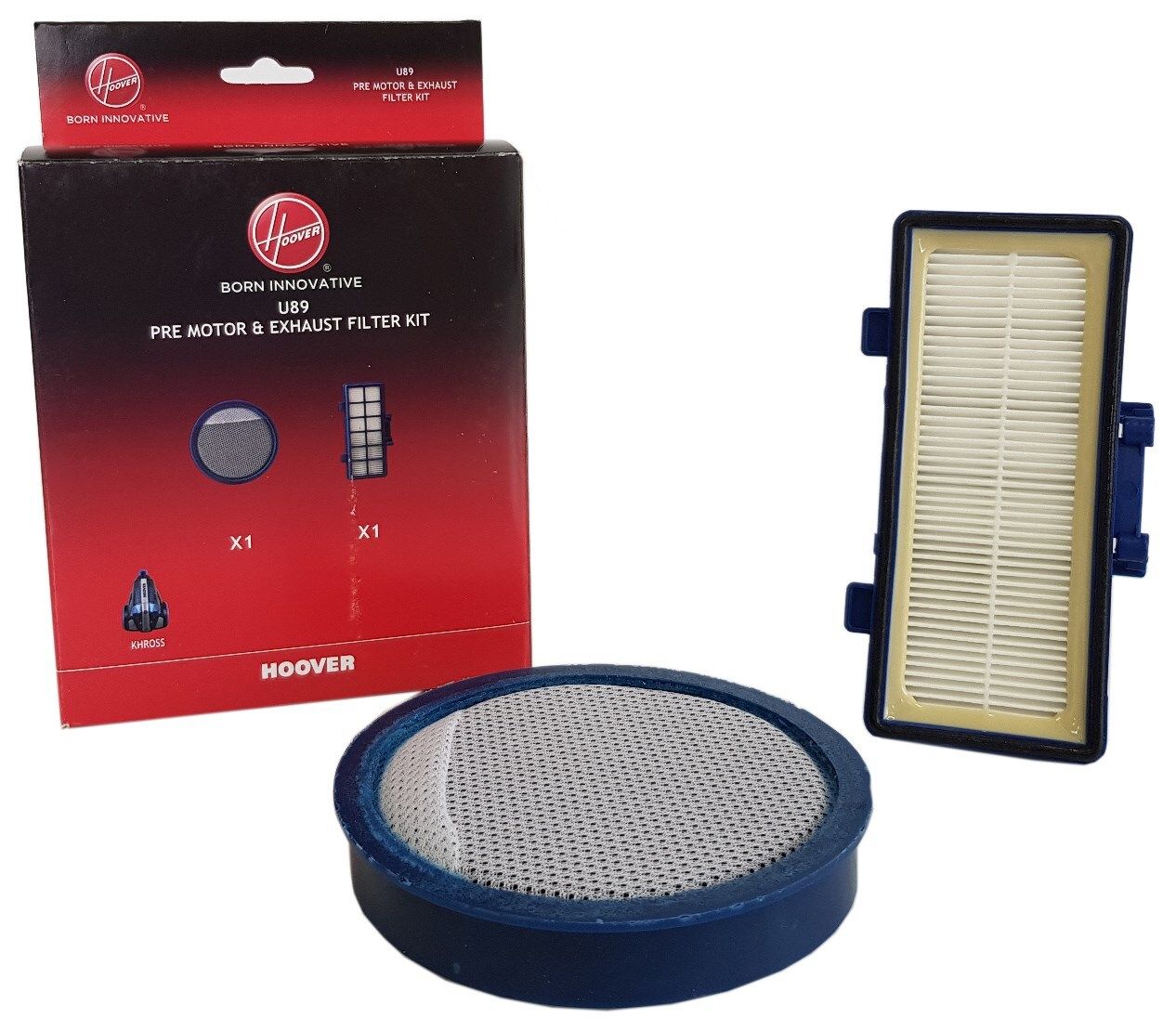 HOOVER U89 OPTIMUM POWER BAGLESS ALLERGY AND PETS, PRE AND POST MOTOR FILTER KIT (0304) HVR35601899